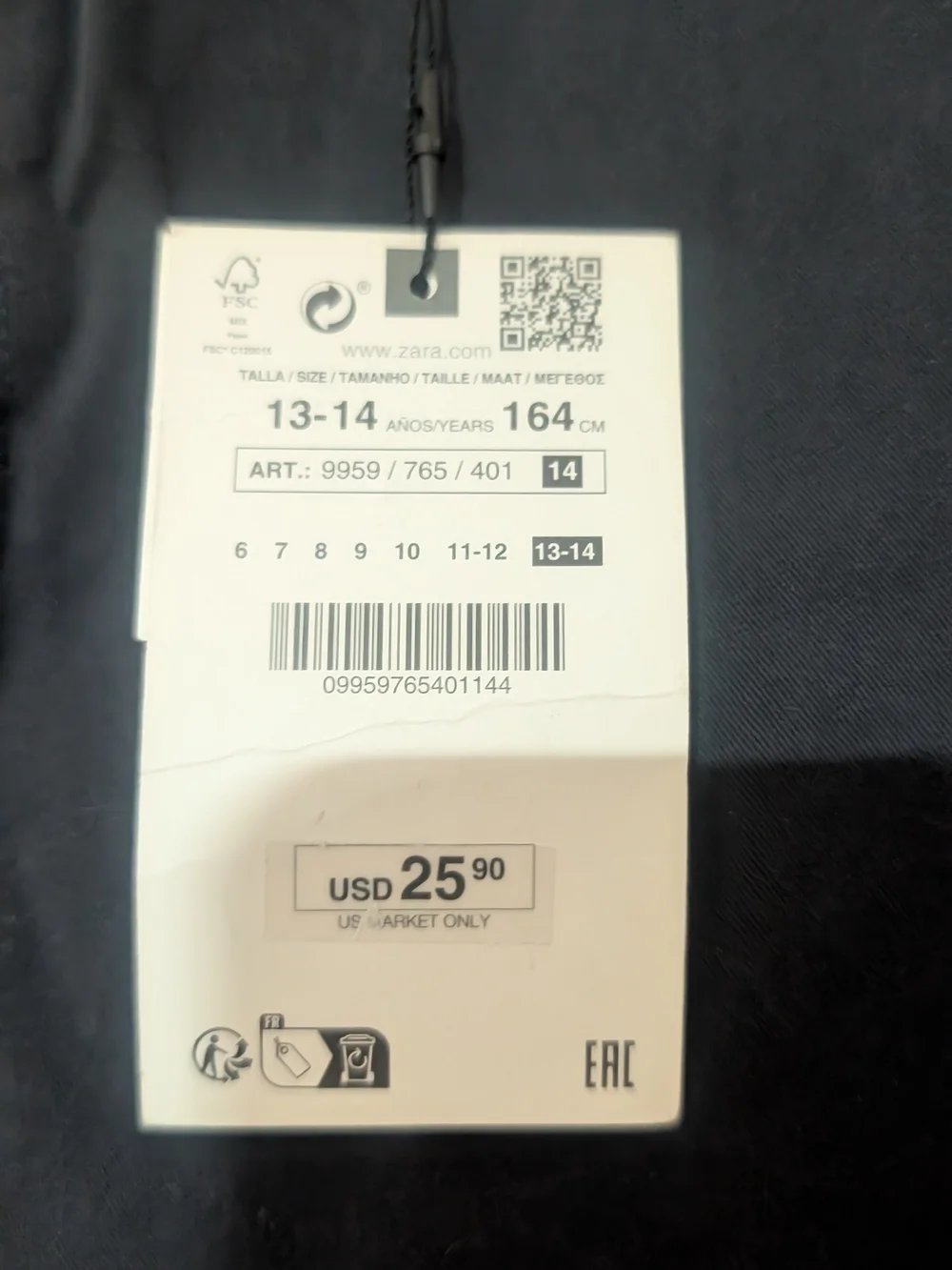 Zara Black Kids Formal Trousers